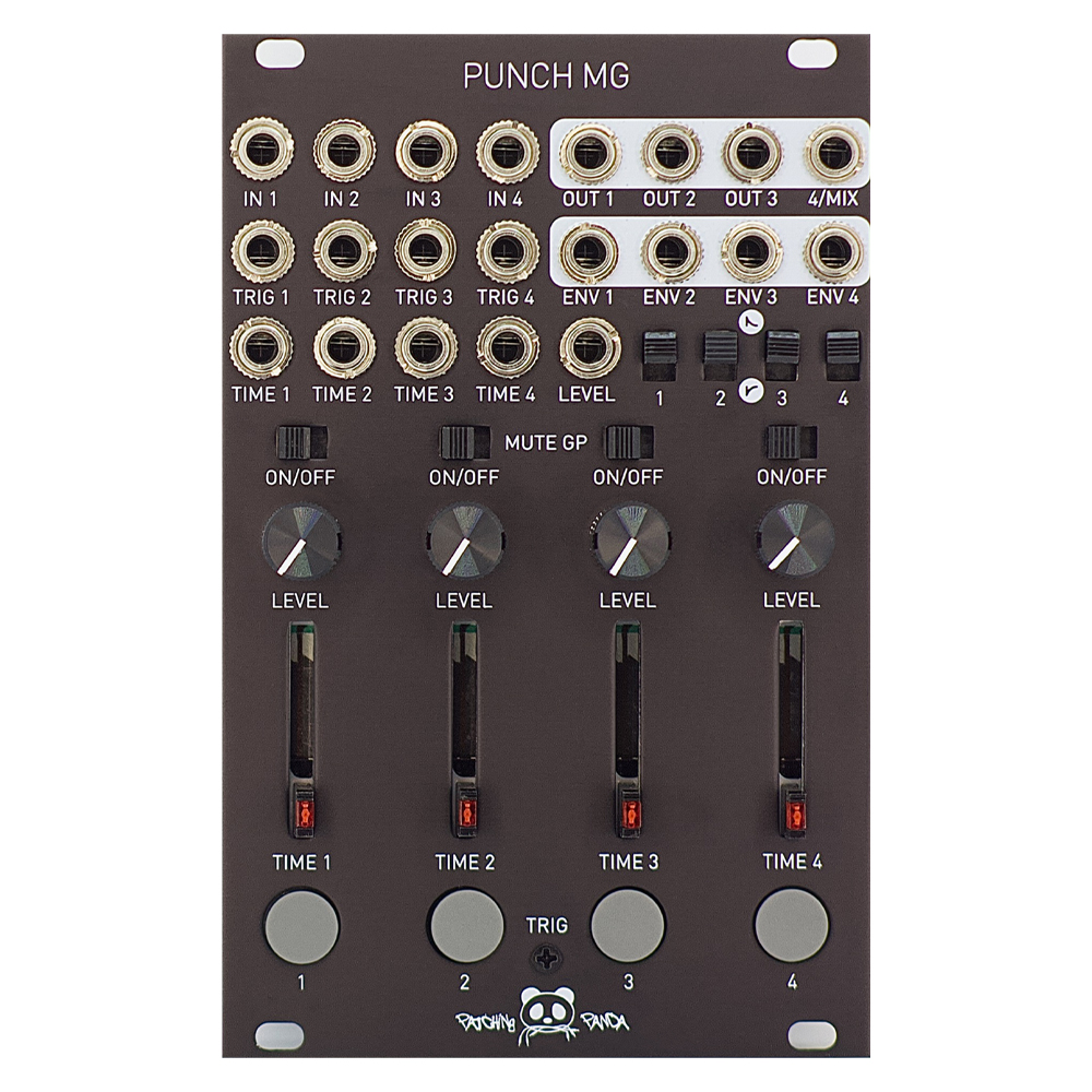 Patching Panda Punch MG Eurorack Quad VCA/Envelope Module