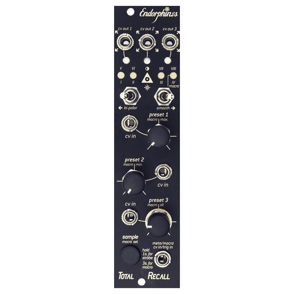 Endorphin.es Total Recall Eurorack Preset/Macro Controller Module (Black)