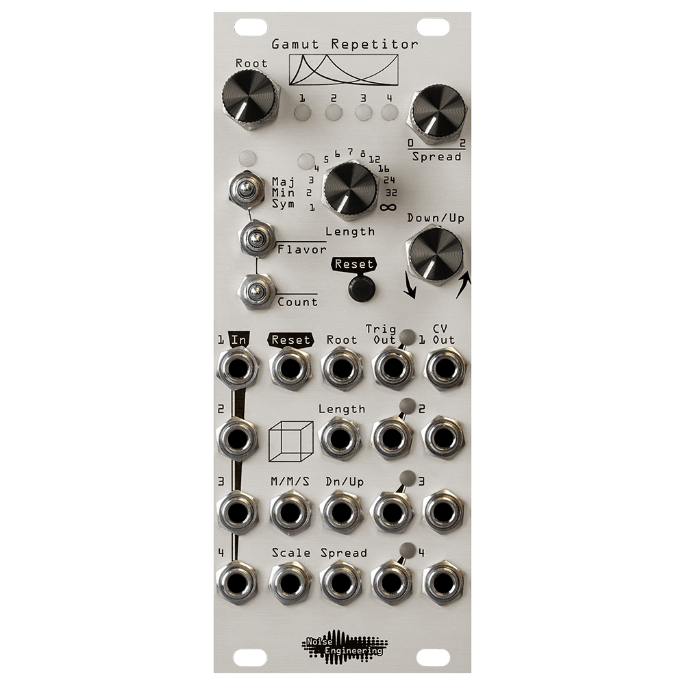 Noise Engineering Gamut Repetitor Eurorack Four Channel Generative Sequencer Module (Silver)